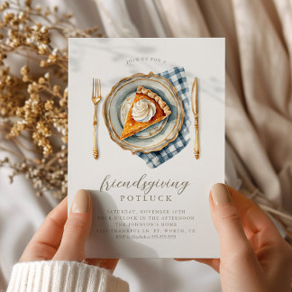 Elegante Vriendsgeven Pompoentaart Kaart