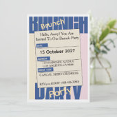 Elegante vrijdag brunch uitnodiging – Modern (Staand voorkant)