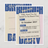 Elegante vrijdag brunch uitnodiging – Modern (Voorkant / Achterkant)