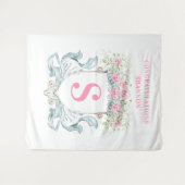 Elegante Vrijgezellenfeest Crest met Rozen Achterg Wandkleed (Voorkant (horizontaal))