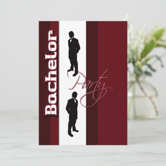 Elegante "vrijgezellenfeest" formeel vrijgezellenf kaart (Staand voorkant)
