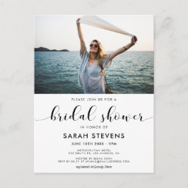 Elegante vrijgezellenfeest fotouitnodiging briefkaart