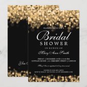 Elegante Vrijgezellenfeest gouden lichten Kaart (Voorkant / Achterkant)