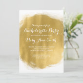 Elegante vrijgezellenfeest gouden verf look kaart (Staand voorkant)