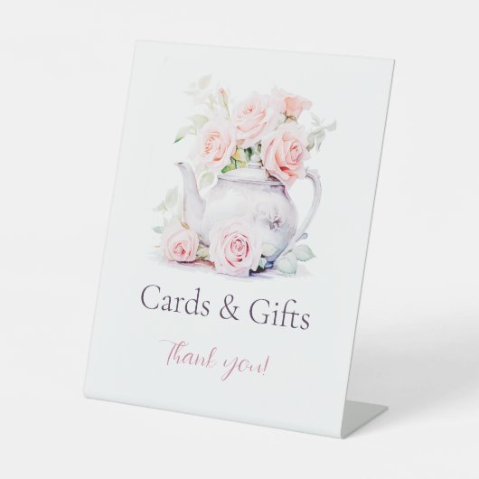 Elegante Vrijgezellenfeest Tea Party Kaarten en ge Reclamebord Met Voetstuk (Voorkant)