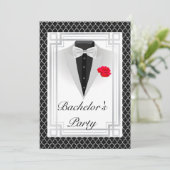 Elegante vrijgezellenfeest uitnodiging in zilver (Staand voorkant)