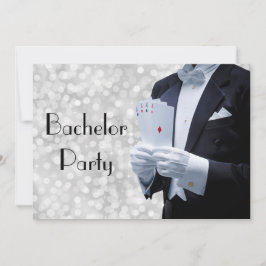 Elegante vrijgezellenfeest uitnodiging met smoking