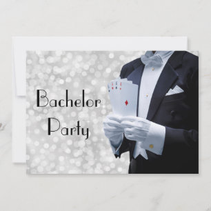 Elegante vrijgezellenfeest uitnodiging met smoking