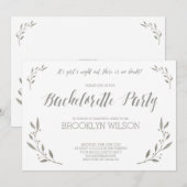 Elegante vrijgezellenfeest uitnodigingen grijs blo (Voorkant / Achterkant)