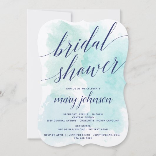 Elegante Vrijgezellenfeest Waterverf bruiloft Kaart (Voorkant)