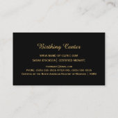 Elegante vroedvrouw zwart en faux goud zwangere vr visitekaartje (Achterkant)