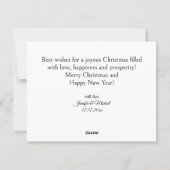 elegante vrolijk altijd na bruiloftsfoto feestdagenkaart (Achterkant)