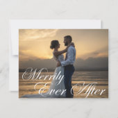elegante vrolijk altijd na bruiloftsfoto feestdagenkaart (Voorkant)