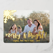 Elegante vrolijk en helder aangepaste foto  folie feestdagenkaart (Voorkant)