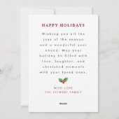 Elegante Vrolijk en Helder Kerstmis Rood en Groen Feestdagenkaart (Achterkant)