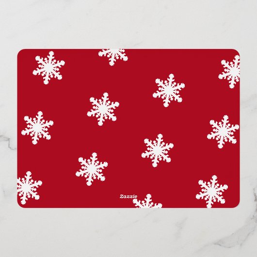 Elegante vrolijk & felicitatie met eigen foto  folie feestdagenkaart (Achterkant)