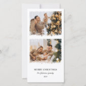 Elegante Vrolijk Kerstfeest Jaarlijkse Familie Upd Feestdagenkaart (Voorkant)