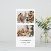 Elegante Vrolijk Kerstfeest Jaarlijkse Familie Upd Feestdagenkaart (Staand voorkant)