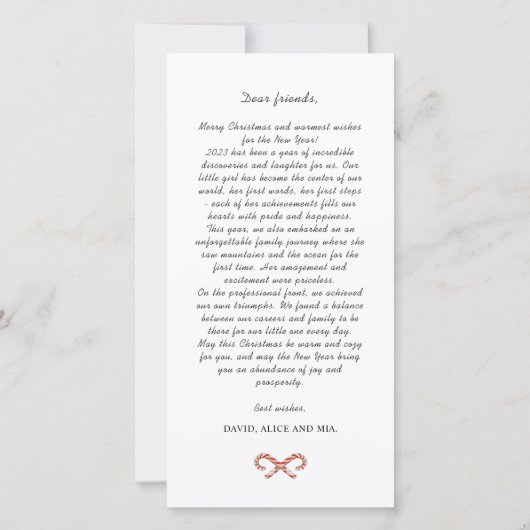 Elegante Vrolijk Kerstfeest Jaarlijkse Familie Upd Feestdagenkaart (Achterkant)