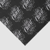 Elegante Vrolijk Kerstkrijt Kalligrafie Christus Tissuepapier (Detail)