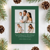 Elegante Vrolijk Kerstmis Groene Script Foto Feestdagenkaart