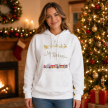 Elegante Vrolijk Kerstmis Kerst slee Sneeuwwit Dam