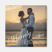 Elegante vrolijk ooit na, bruiloft foto vakantie magneet (Voorkant)