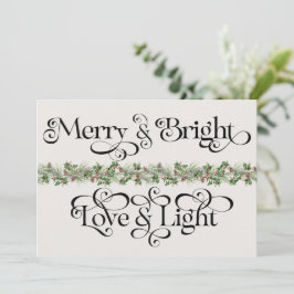 Elegante vrolijke en heldere in liefde en licht va feestdagenkaart