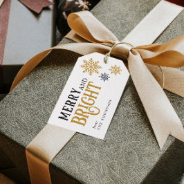 Elegante vrolijke en heldere kerst cadeaulabel