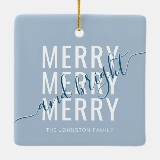 Elegante vrolijke en heldere kerst keramisch ornament (Achterkant)