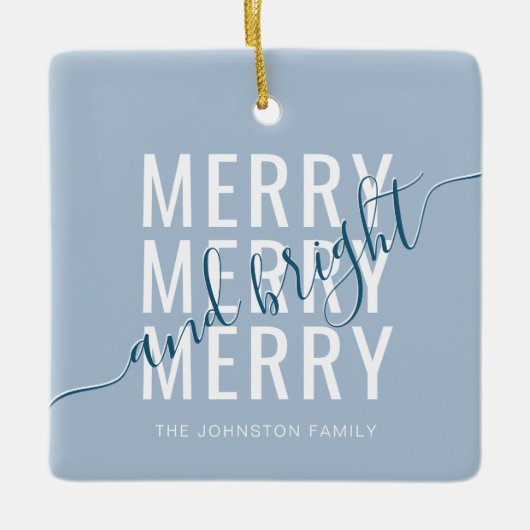 Elegante vrolijke en heldere kerst keramisch ornament (Voorkant)