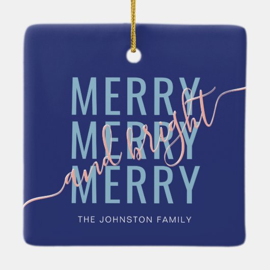 Elegante vrolijke en heldere kerst keramisch ornament (Achterkant)