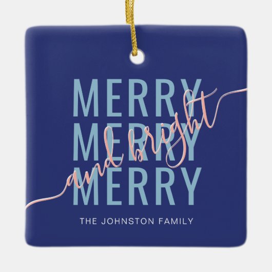 Elegante vrolijke en heldere kerst keramisch ornament (Voorkant)