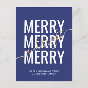Elegante vrolijke en heldere Kerstmis marine vakan Briefkaart