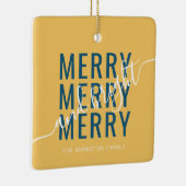 Elegante vrolijke en heldere kerstvakantie keramisch ornament (Rechts)