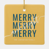 Elegante vrolijke en heldere kerstvakantie keramisch ornament (Achterkant)