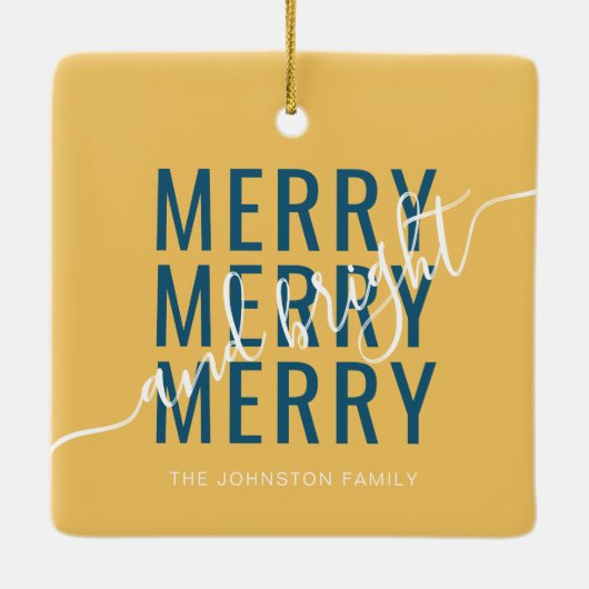 Elegante vrolijke en heldere kerstvakantie keramisch ornament (Achterkant)