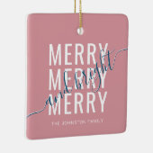 Elegante vrolijke en heldere kerstvakantie keramisch ornament (Rechts)