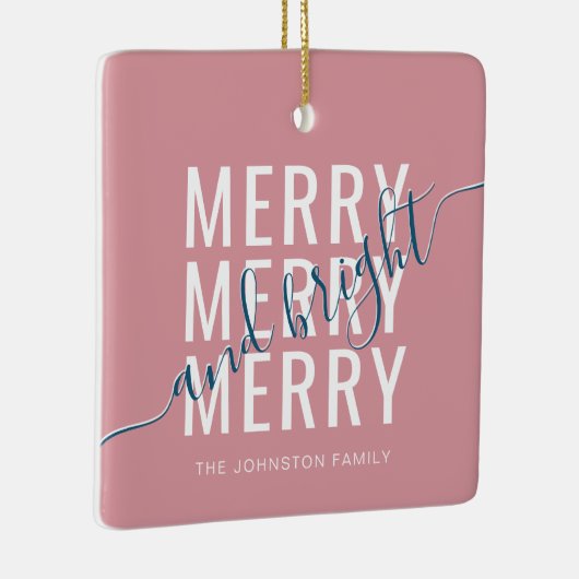 Elegante vrolijke en heldere kerstvakantie keramisch ornament (Rechts)