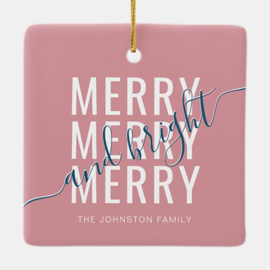 Elegante vrolijke en heldere kerstvakantie keramisch ornament (Achterkant)