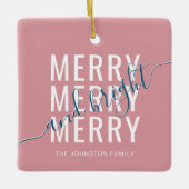 Elegante vrolijke en heldere kerstvakantie keramisch ornament (Voorkant)