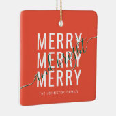 Elegante vrolijke en heldere kerstvakantie keramisch ornament (Rechts)