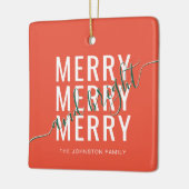 Elegante vrolijke en heldere kerstvakantie keramisch ornament (Links)