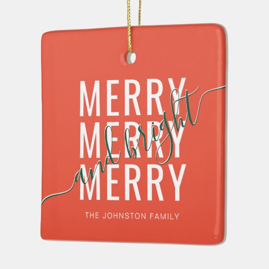 Elegante vrolijke en heldere kerstvakantie keramisch ornament (Links)