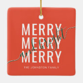 Elegante vrolijke en heldere kerstvakantie keramisch ornament (Achterkant)