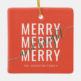 Elegante vrolijke en heldere kerstvakantie keramisch ornament