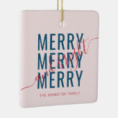 Elegante vrolijke en heldere kerstvakantie keramisch ornament (Rechts)