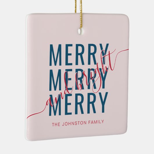 Elegante vrolijke en heldere kerstvakantie keramisch ornament (Rechts)