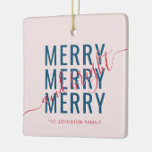 Elegante vrolijke en heldere kerstvakantie keramisch ornament (Links)