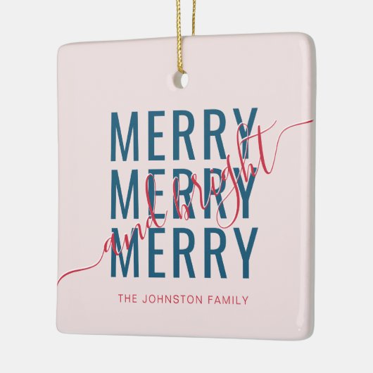 Elegante vrolijke en heldere kerstvakantie keramisch ornament (Links)